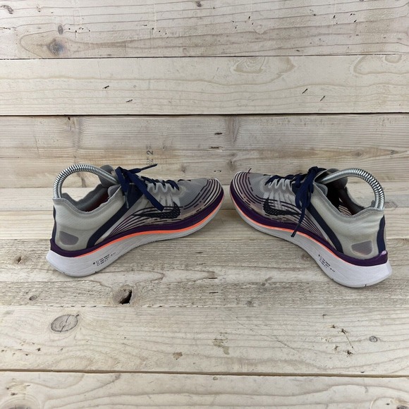 Nik Shoes Womens 6 Gray Zoom Fly SP Running Purple Orange AA3172-500 Athletic - Picture 3 of 16